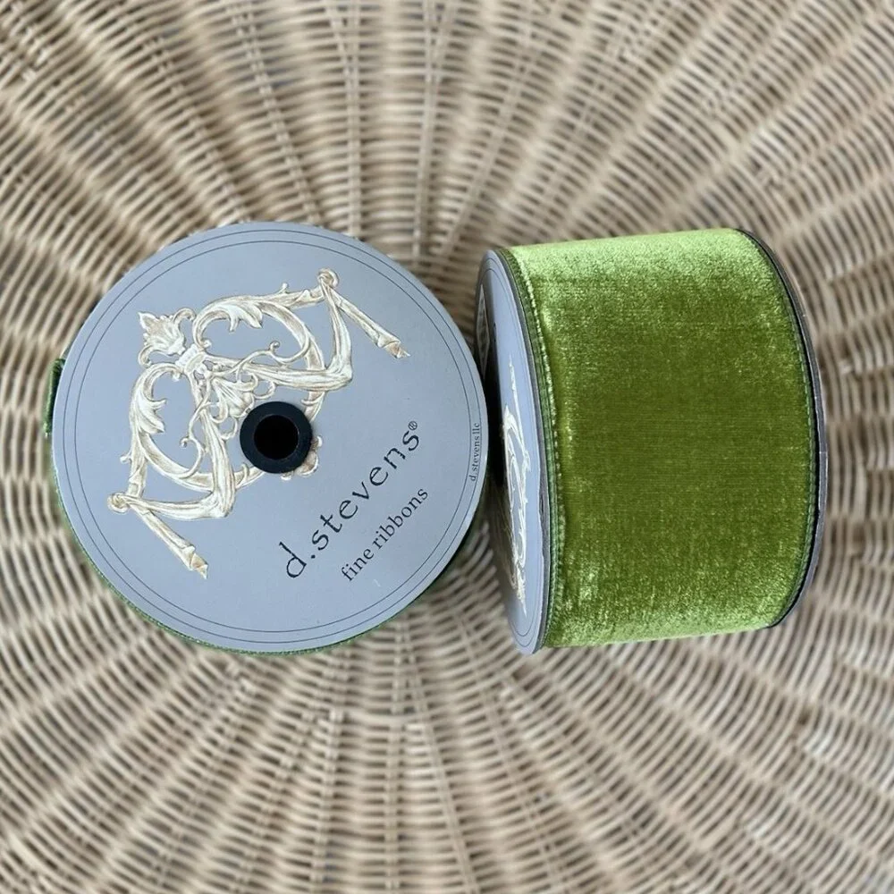 Serena & Lily x D. Stevens Decorative Ribbon (4” Wide)-Chartreuse Green
